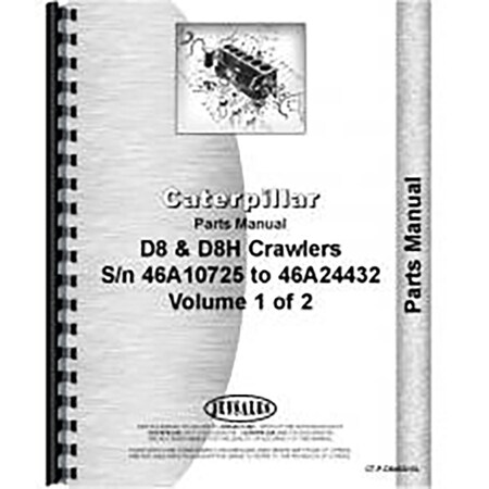 Fits Caterpillar D8 Crawler Parts Manual (New) (46A10725-46A24432)